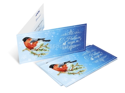 заказать печать 150 открыток «Евро», в развороте «420х100» полноцветная печать с обеих сторон